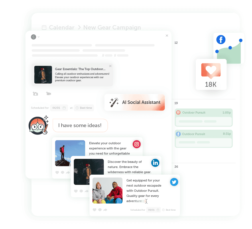 CoSchedule's social calendar new task creation