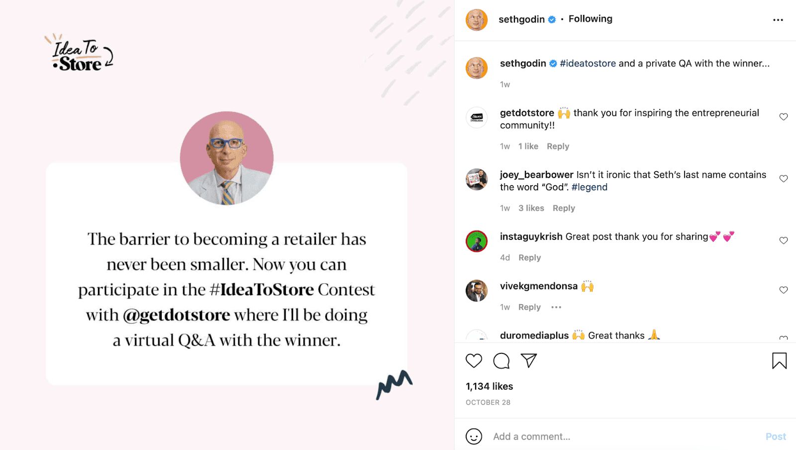 Seth Godin Instagram post