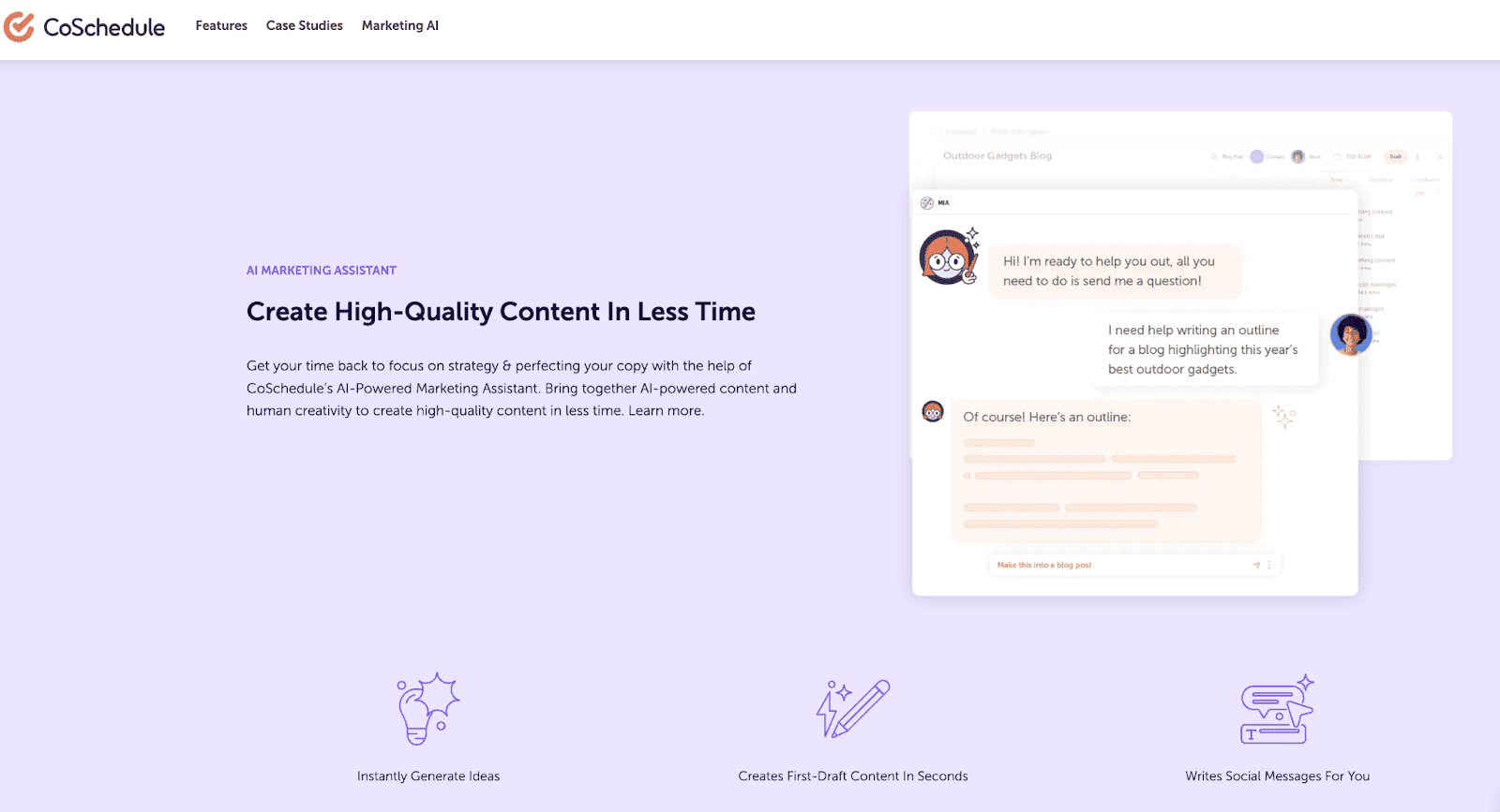 CoSchedule's content calendar allows you to create high-quality content in less time