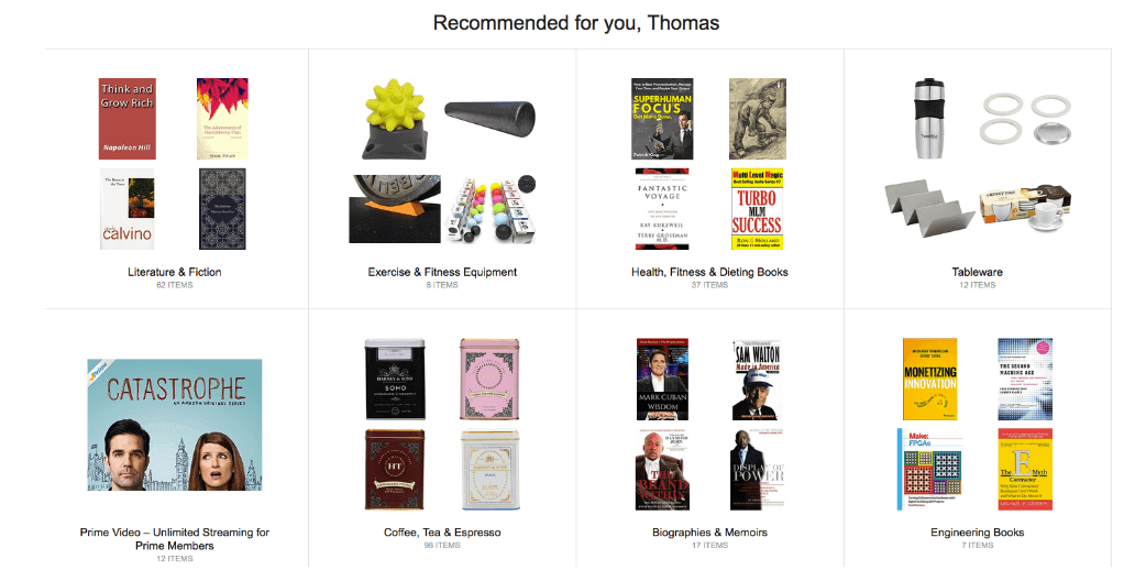 Amazon's personalized product recommendations