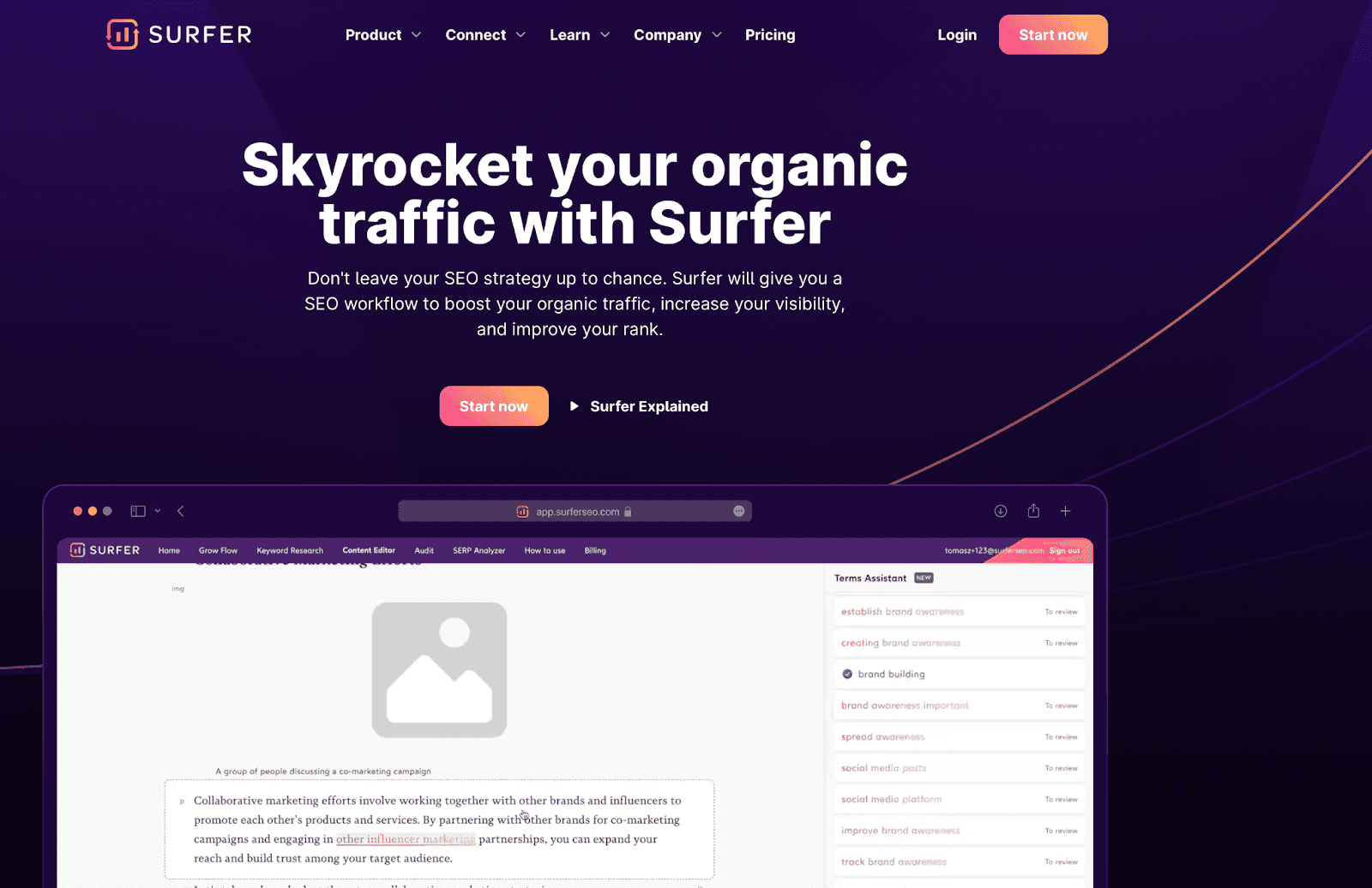Skyrocket your organic traffic with Surfer