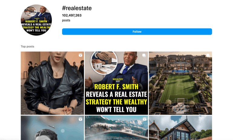 #RealEstate on Instagram with over 100 million posts