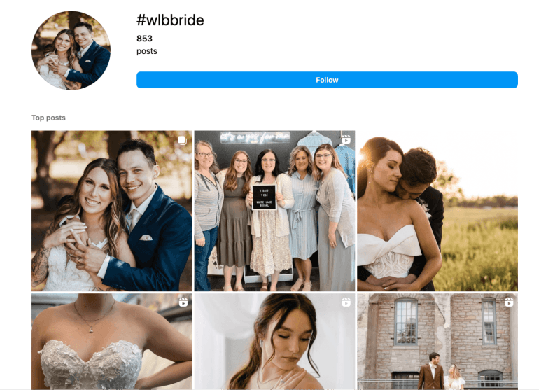 Instagram hashtag with posts
