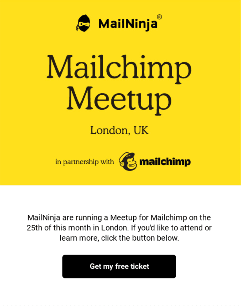 MailNinja promotional email for upcoming event