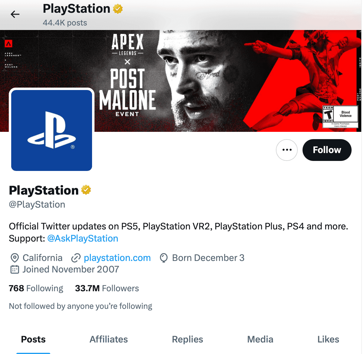 PlayStation X profile