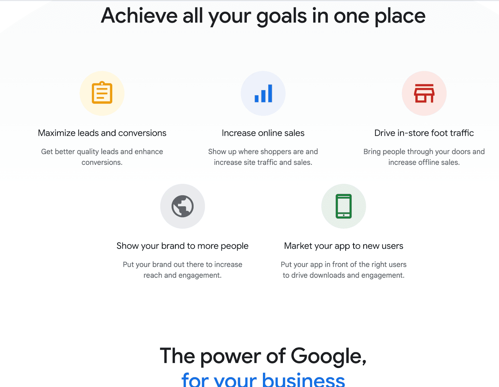 Achieve all your goals in one place - The power of Google, for your business