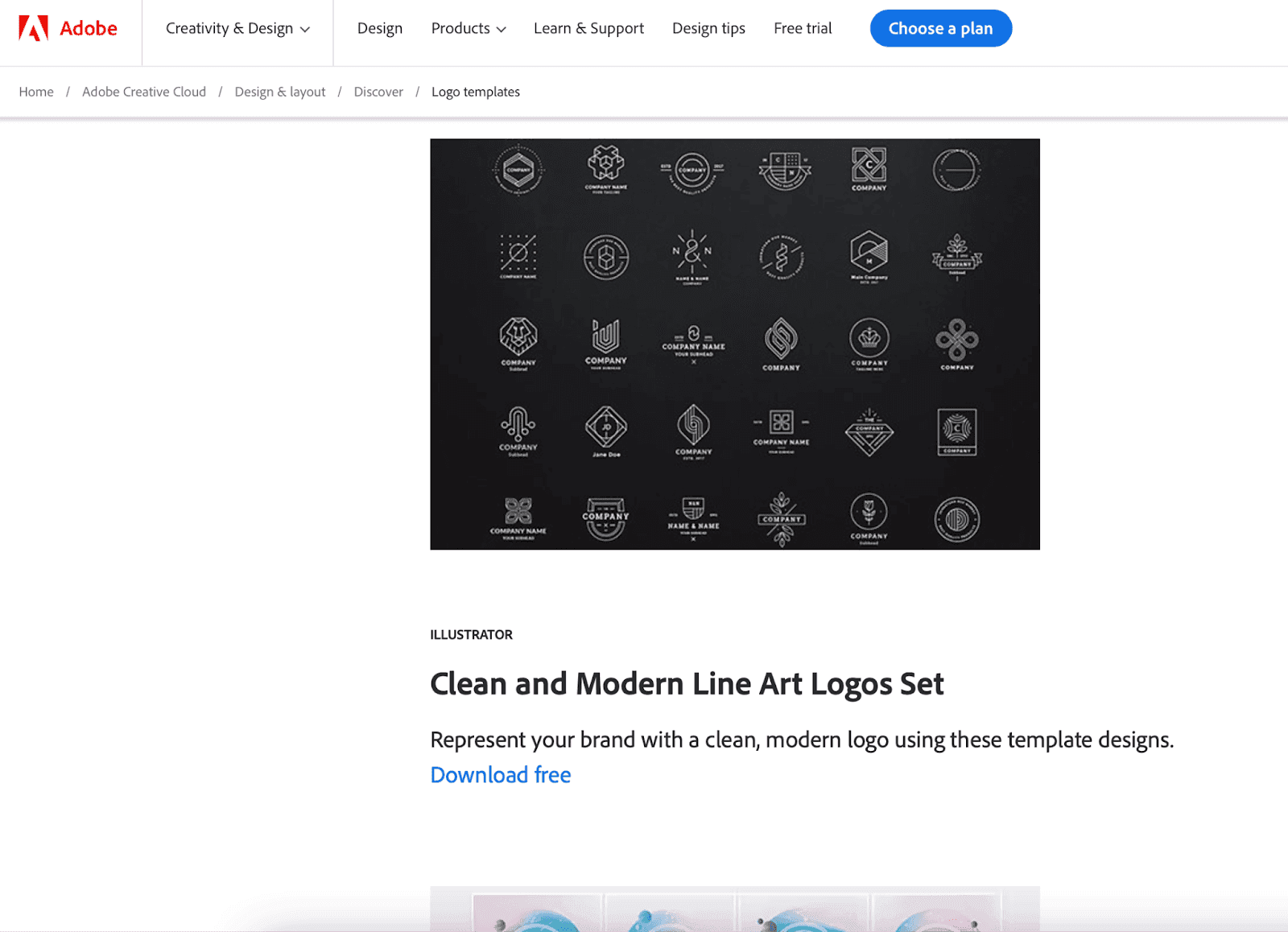 Adobe Illustrator modern line logo templates