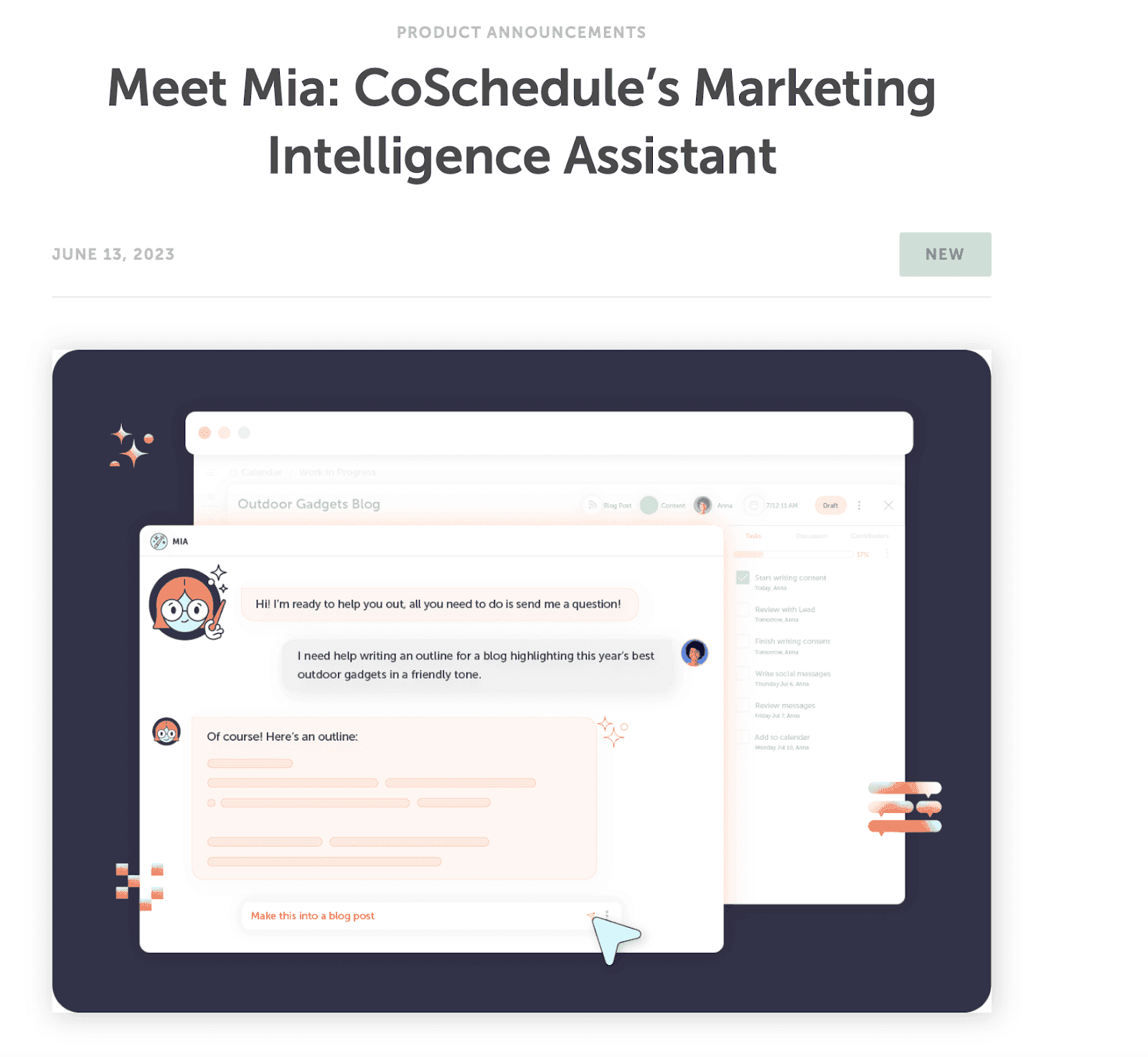 Meet Mia: CoSchedule's Marketing Intelligence Assistant