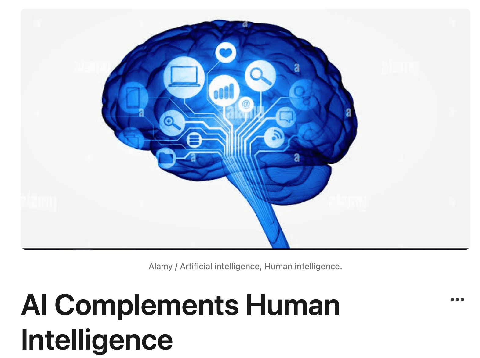 AI complements Human Intelligence with illustration of AI in brain