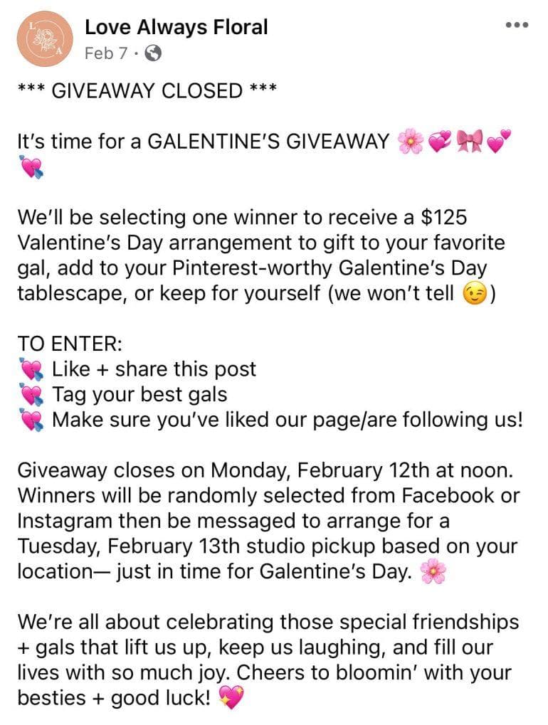 Love Always Floral Galentine's Day giveaway