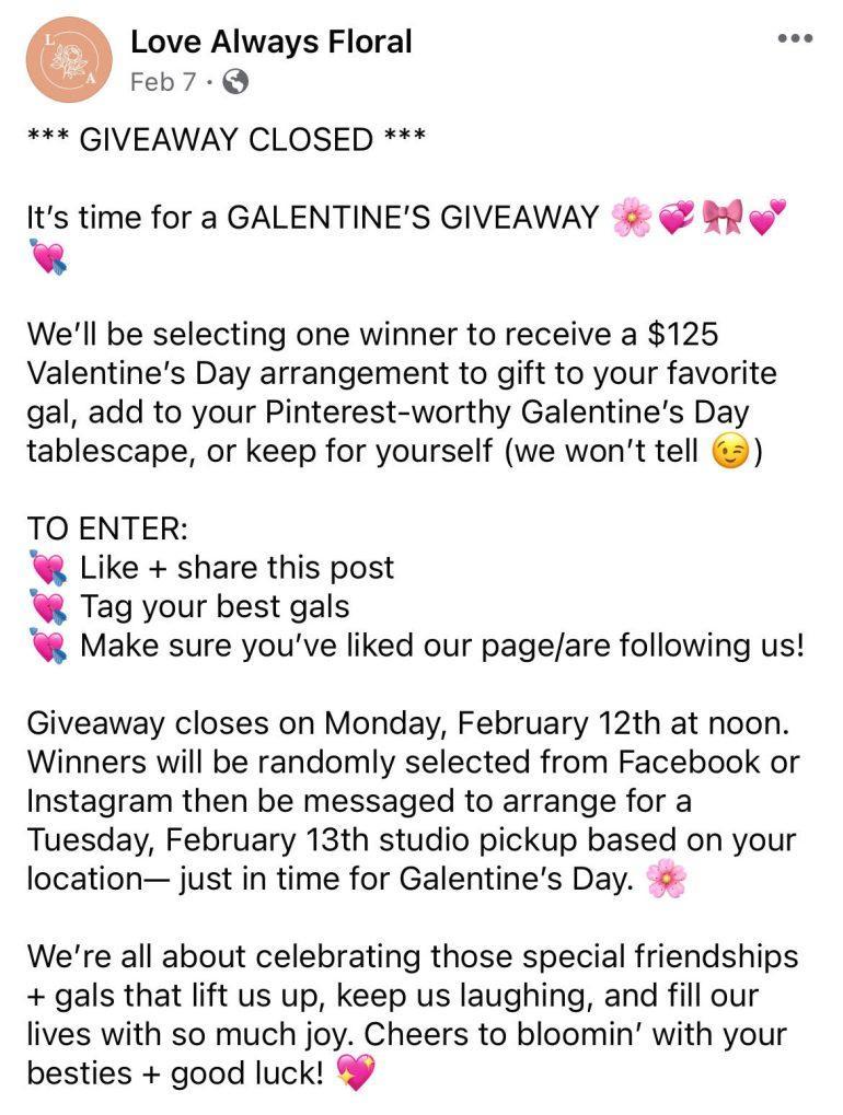 Love Always Floral Galentine's Day giveaway