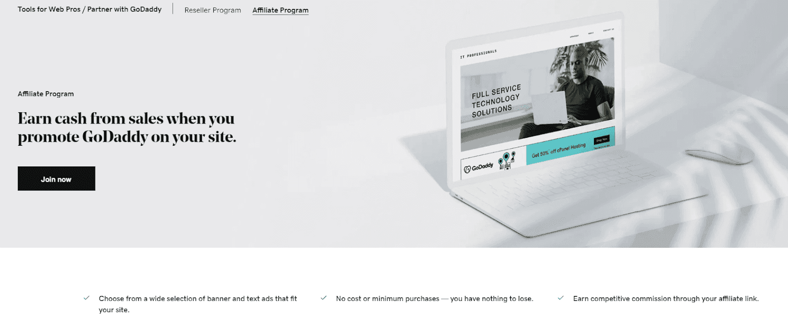 Affiliate program - Earn cash from sales when you promote GoDaddy on your site