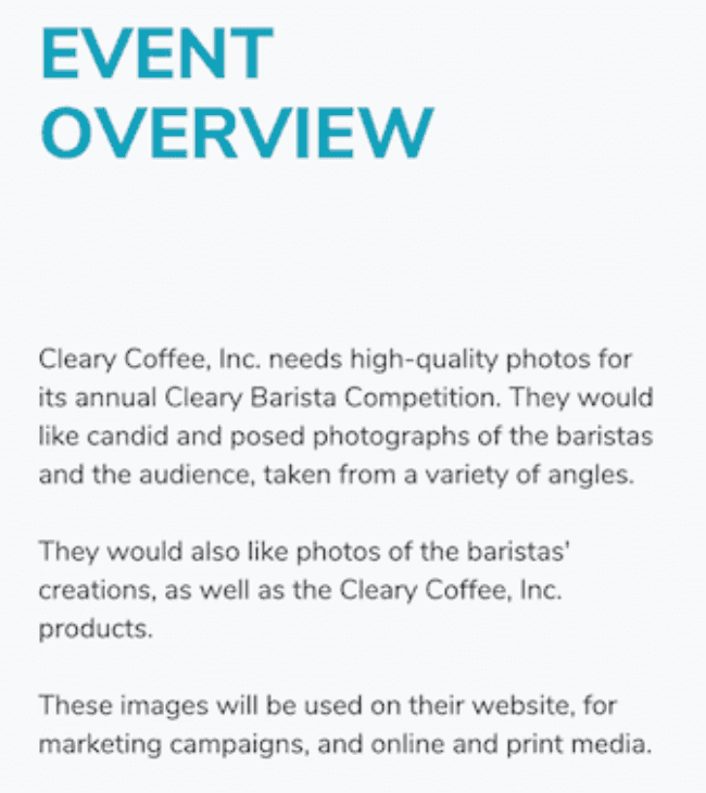 Cleary Coffee event overview AI paragraph