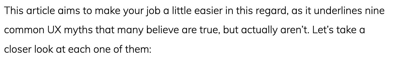 UX myth buster hook