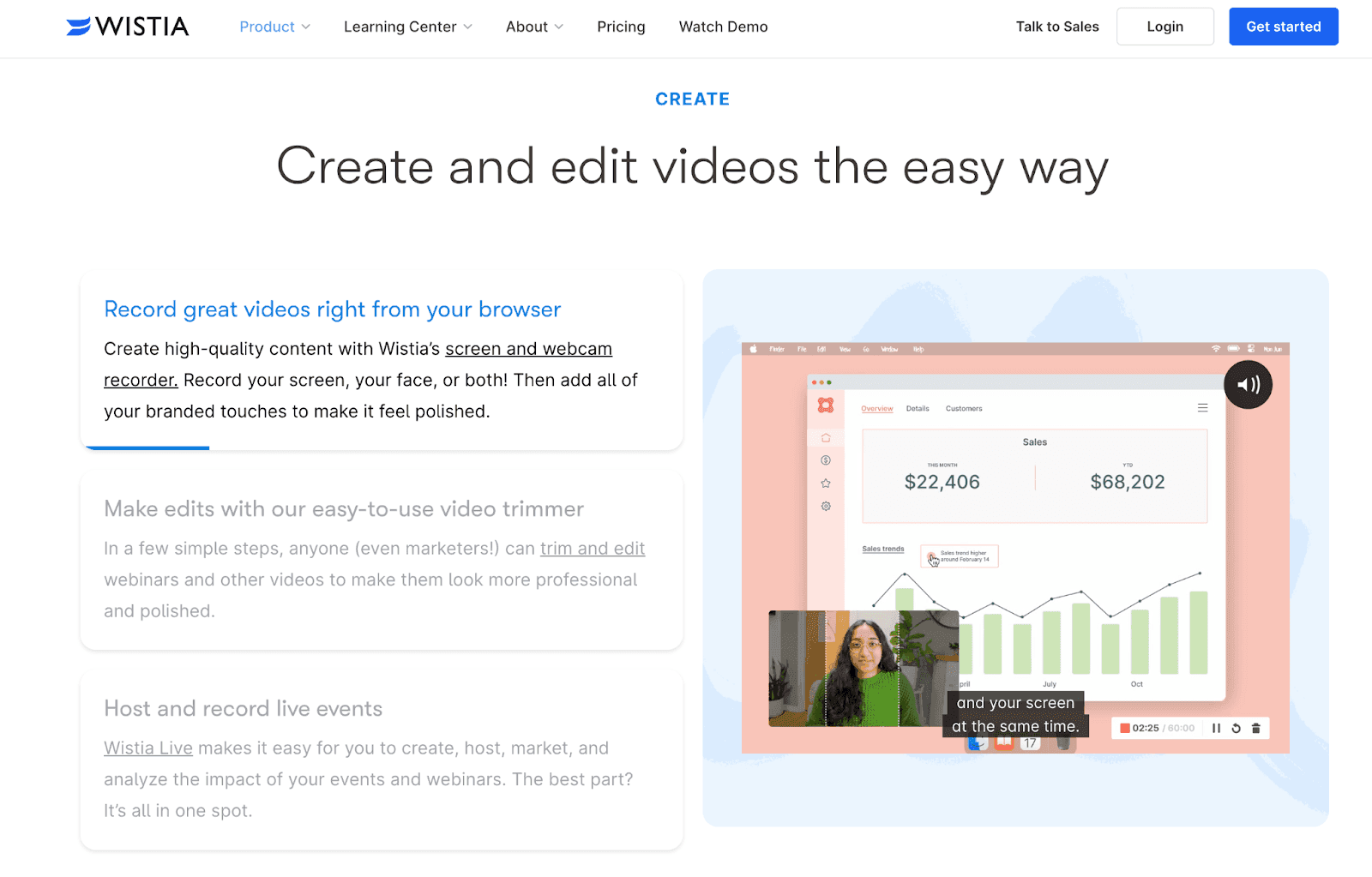 Wistia website - Create and edit videos the easy way