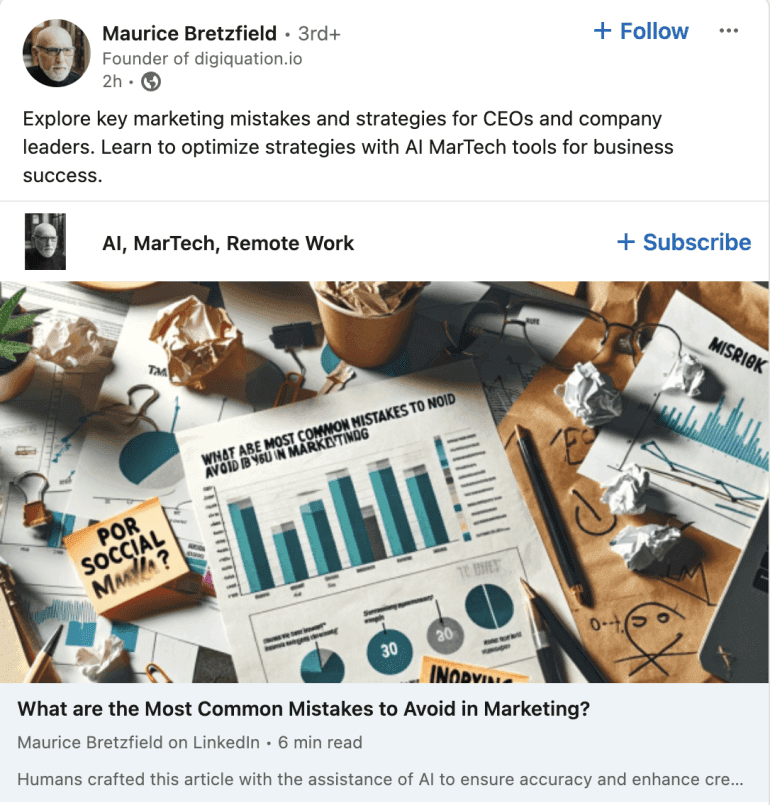 What are the most common mistakes to avoid in marketing by Maurice Bretzfield