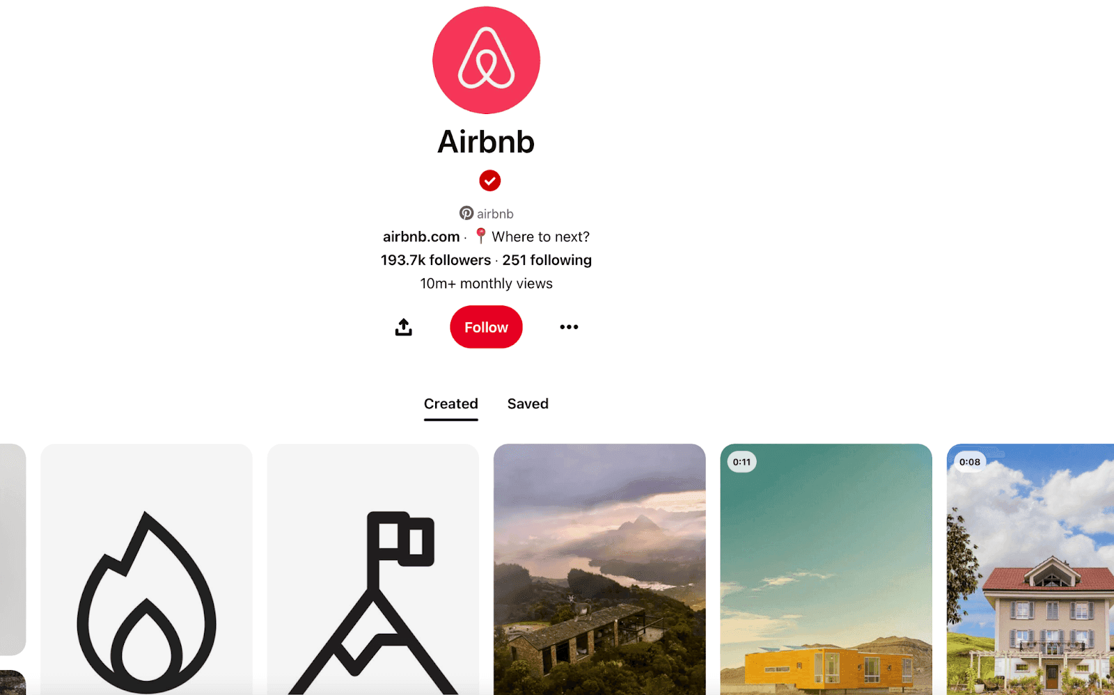 Airbnb pinterest marketing boards