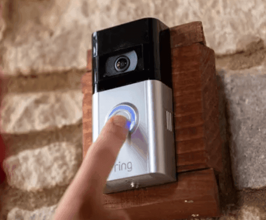 Person using the Ring Doorbell