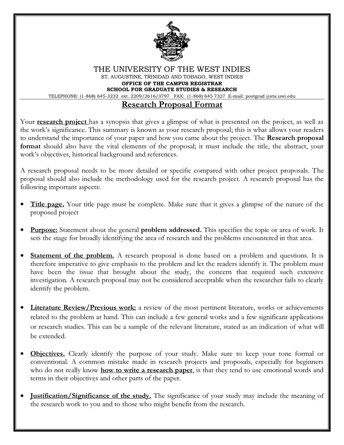 Picture of an example research proposal.