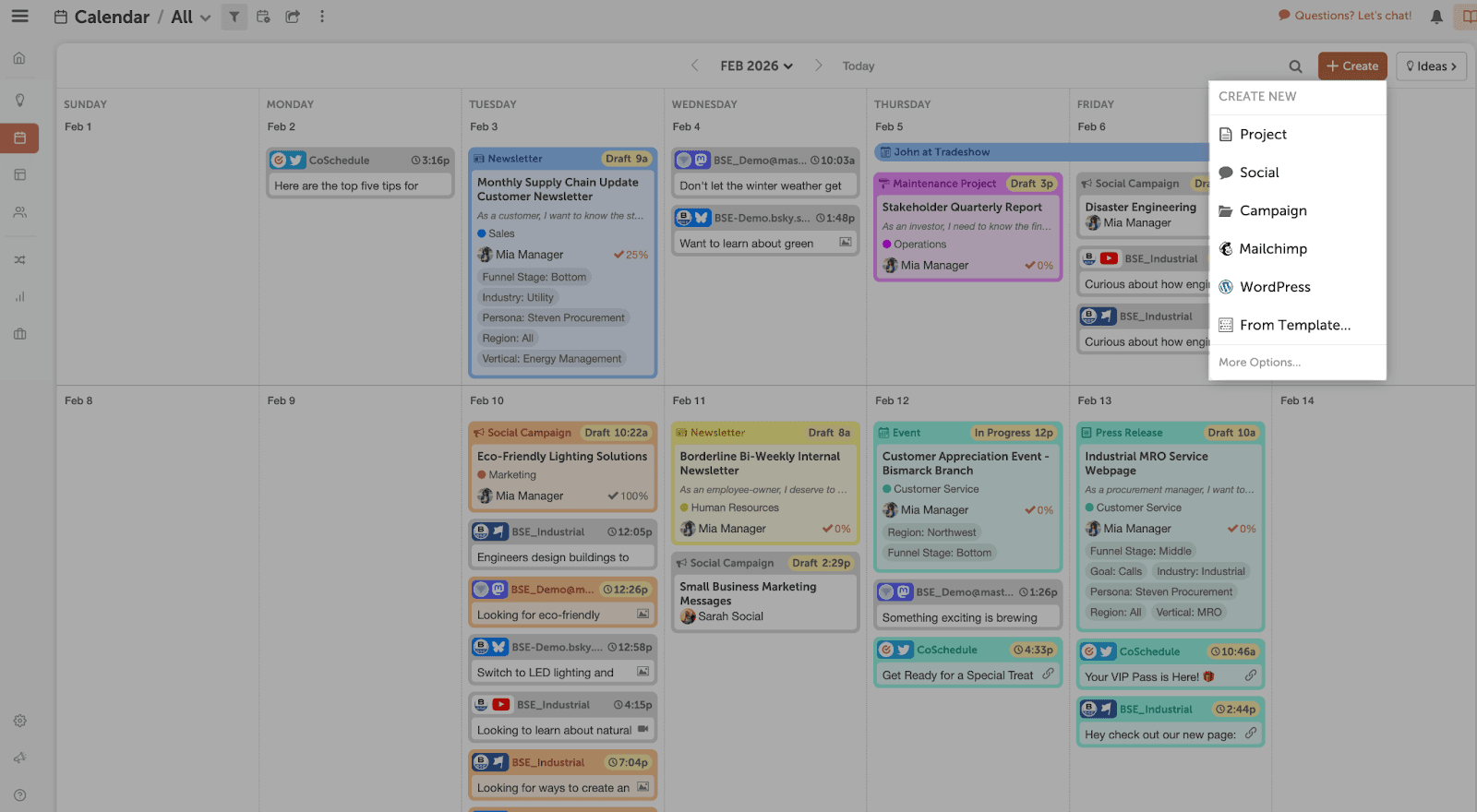 Use the content calendar by CoSchedule to benefit your ebook