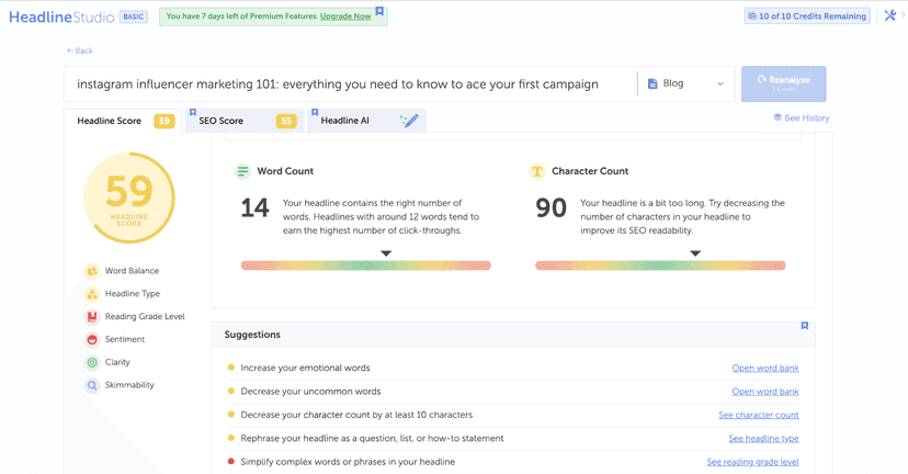 Coschedule headline analyzer