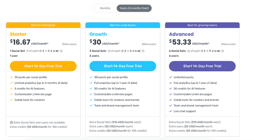 Later pricing homepage