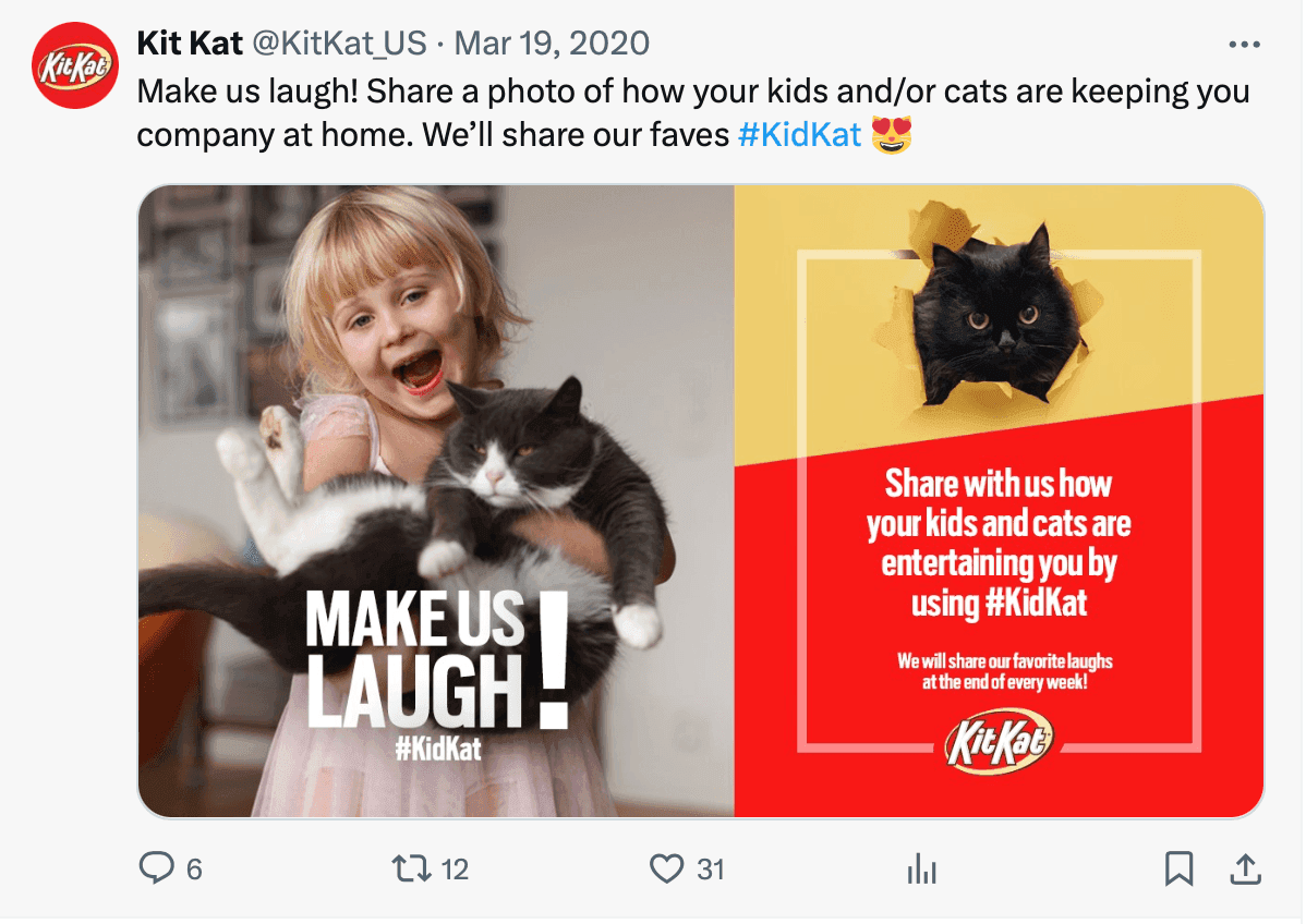KitKat tweet of the make us laugh campaign 
