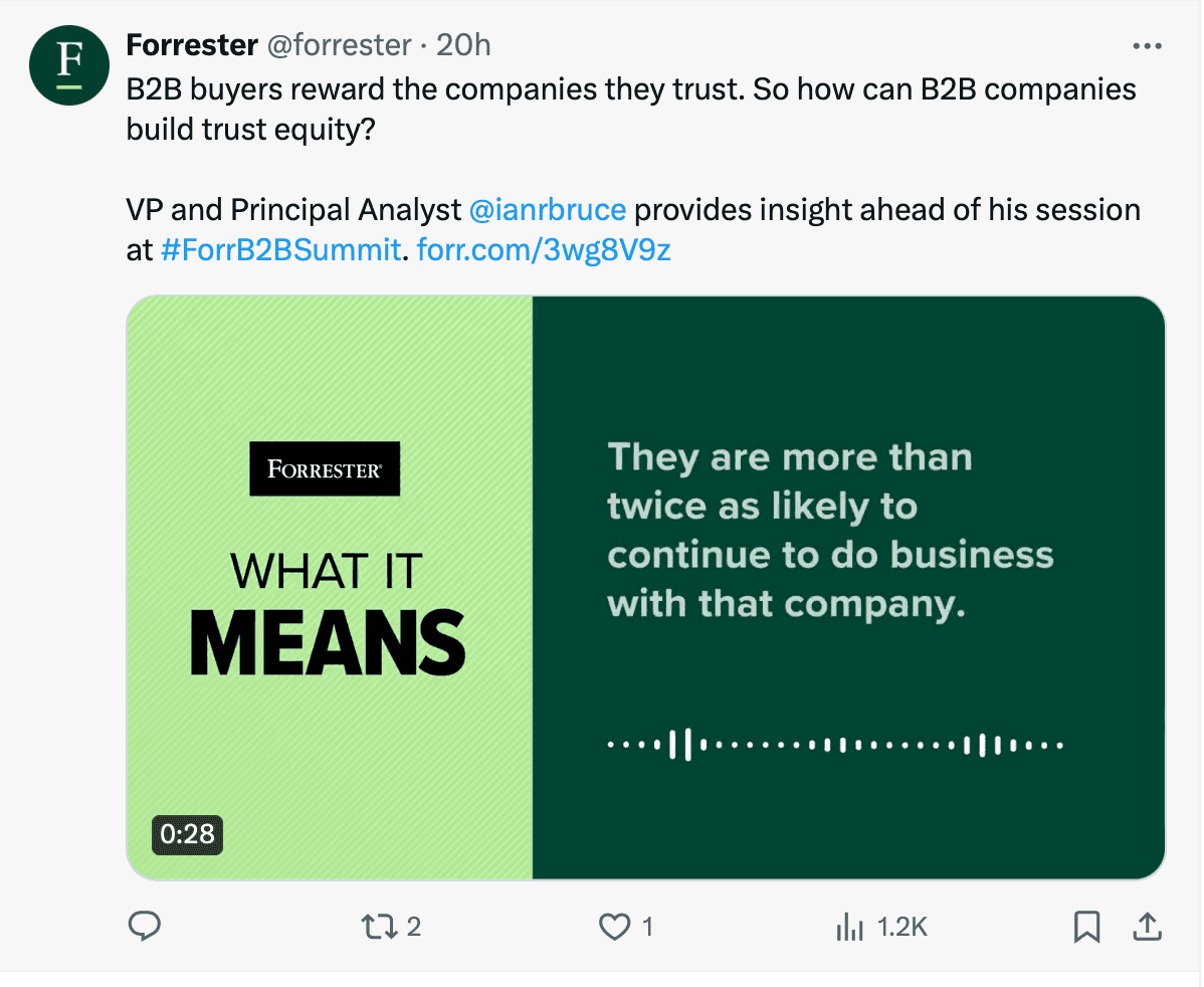 Forrester tweet of their upcoming summit