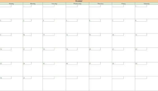 Annual content calendar template