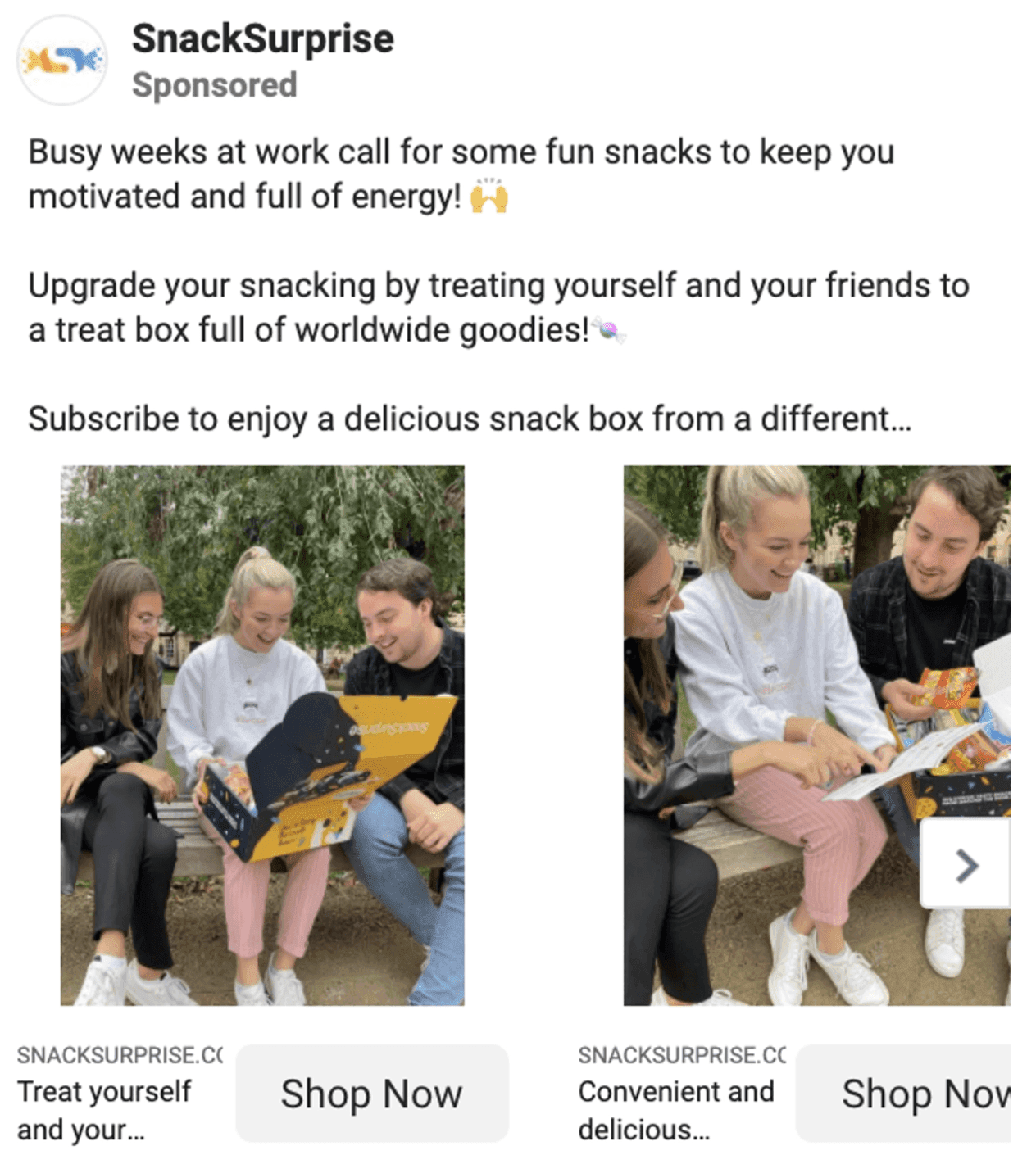 SnackSurprise carousel post
