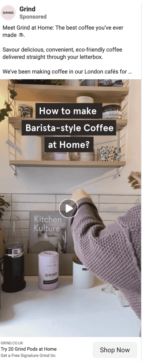 How to make barista-style coffee at home Facebook video post