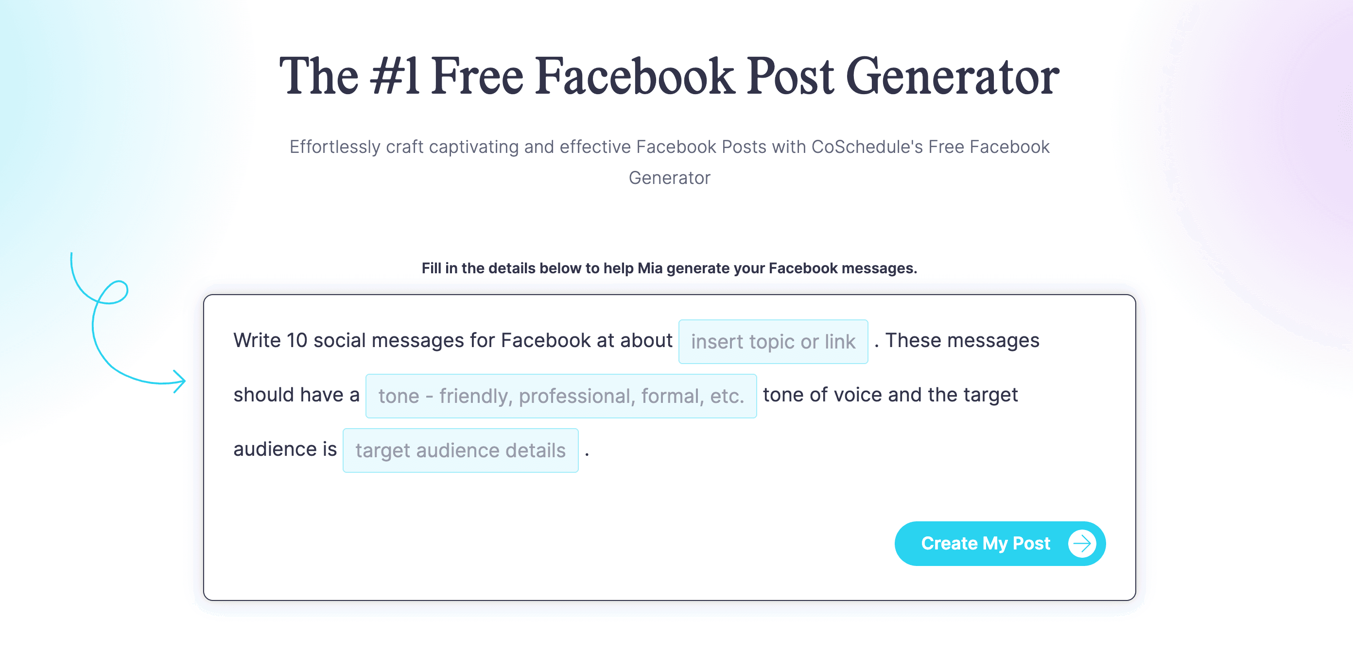 Coschedule facebook post generator
