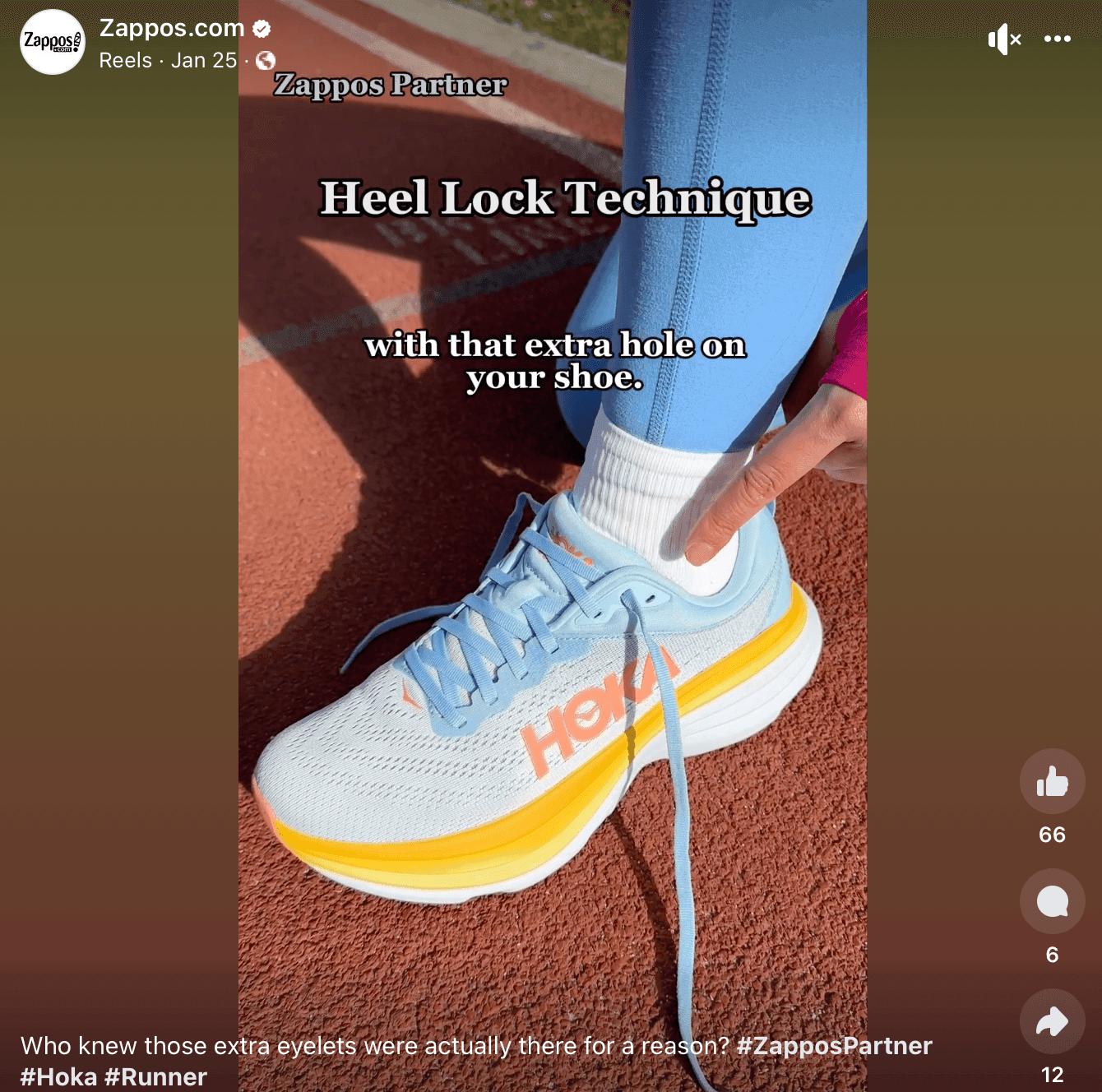 Zappos "Heel Lock Technique" video on Facebook