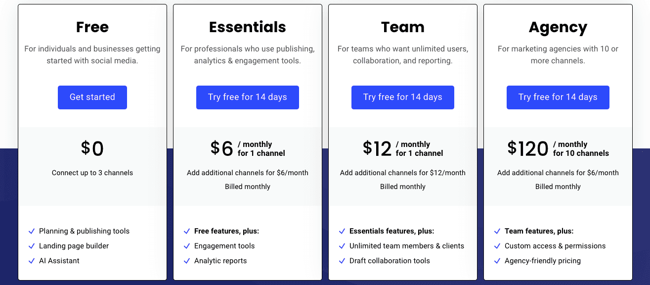 Buffer Pricing Page