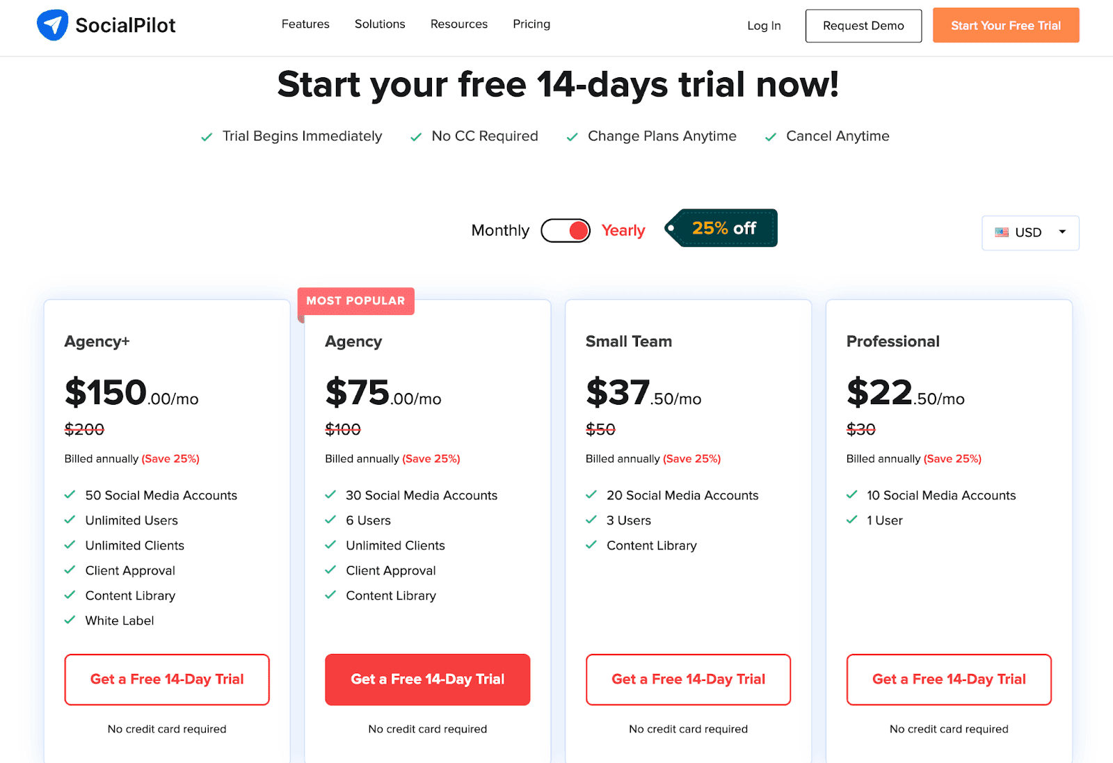 SocialPilot Pricing Page