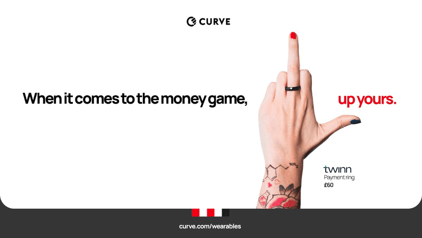 Curve middle finger money ad 