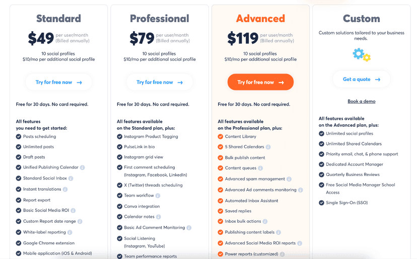 Agorapulse pricing homepage