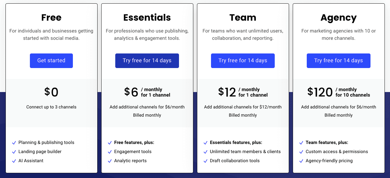 Buffer Pricing Page