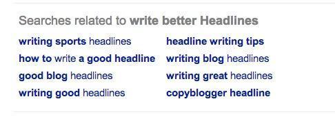 Google related searches for writing better headlines