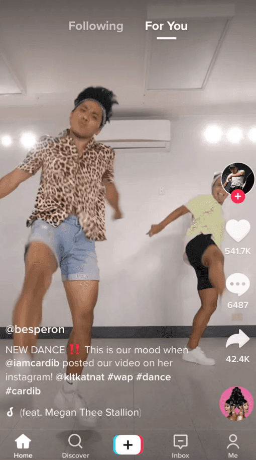 Two people dancing in a TikTok