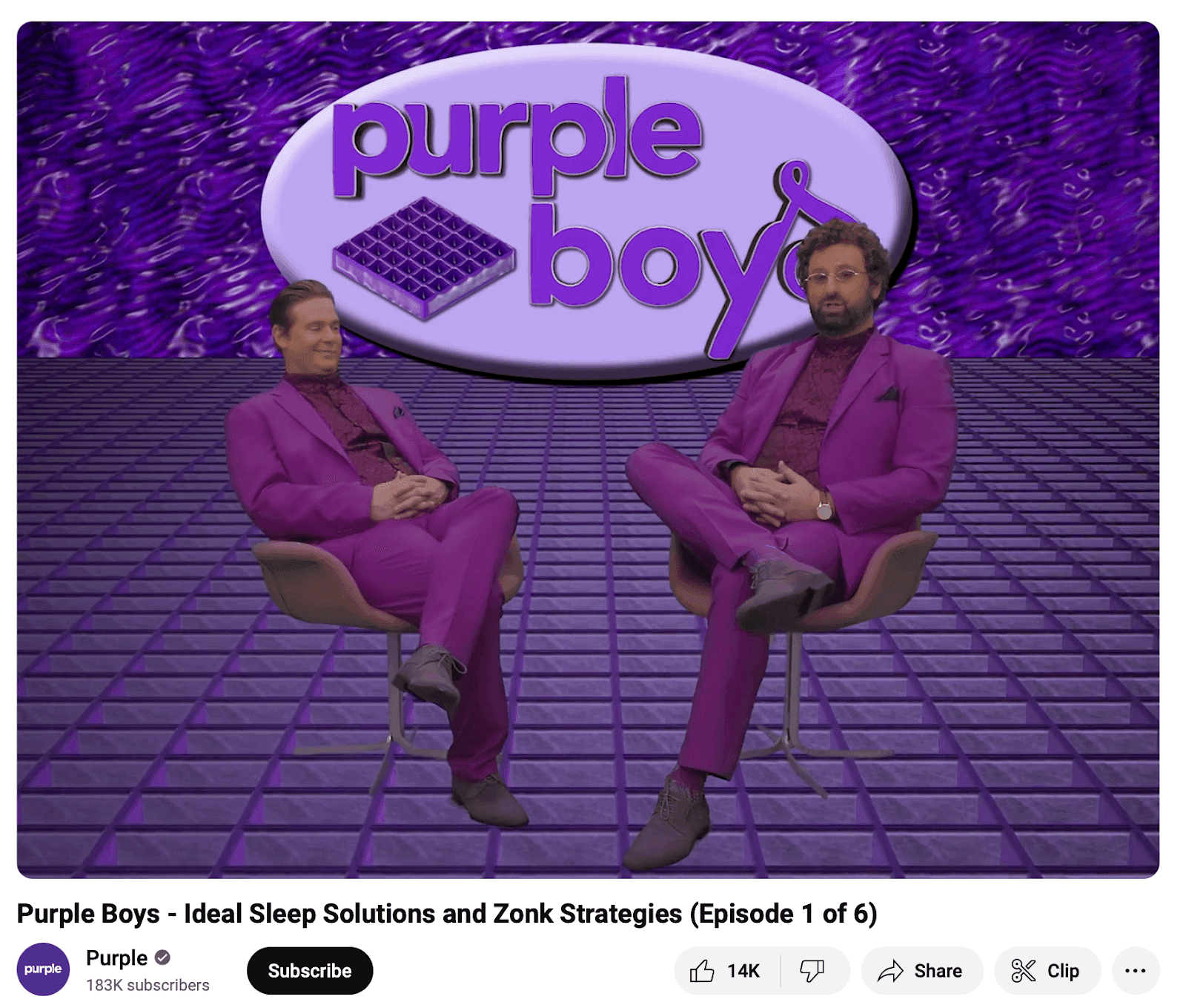 Purple mattress purple boys YouTube Video 