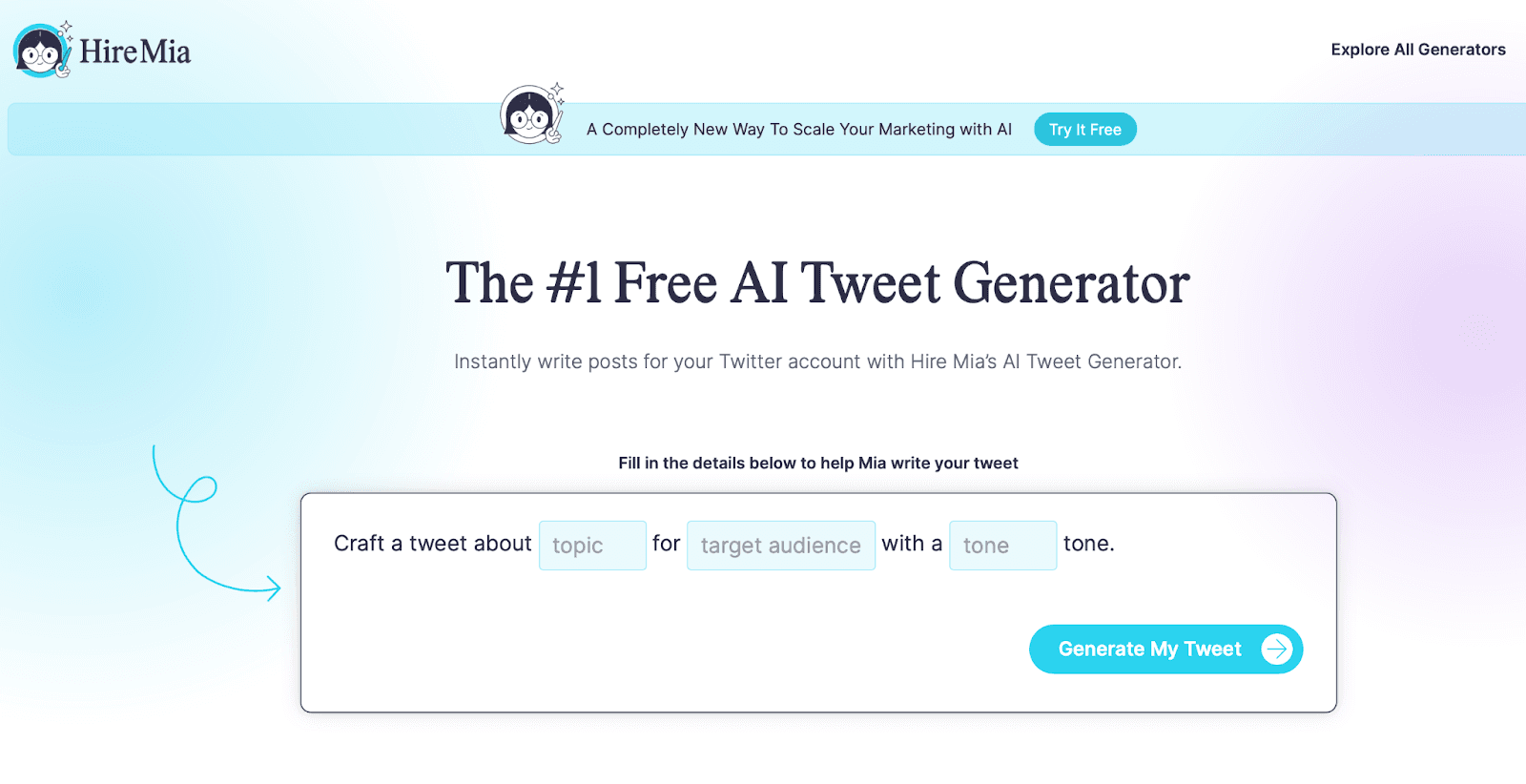 The #1 Free AI Tweet Generator from HireMia