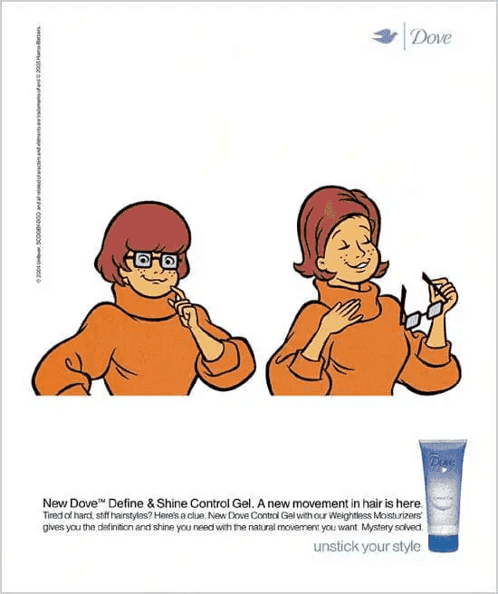 Pop cultured ad example from Dove
