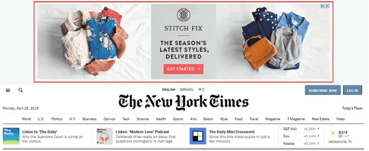 Display ad example from Stitch Fix