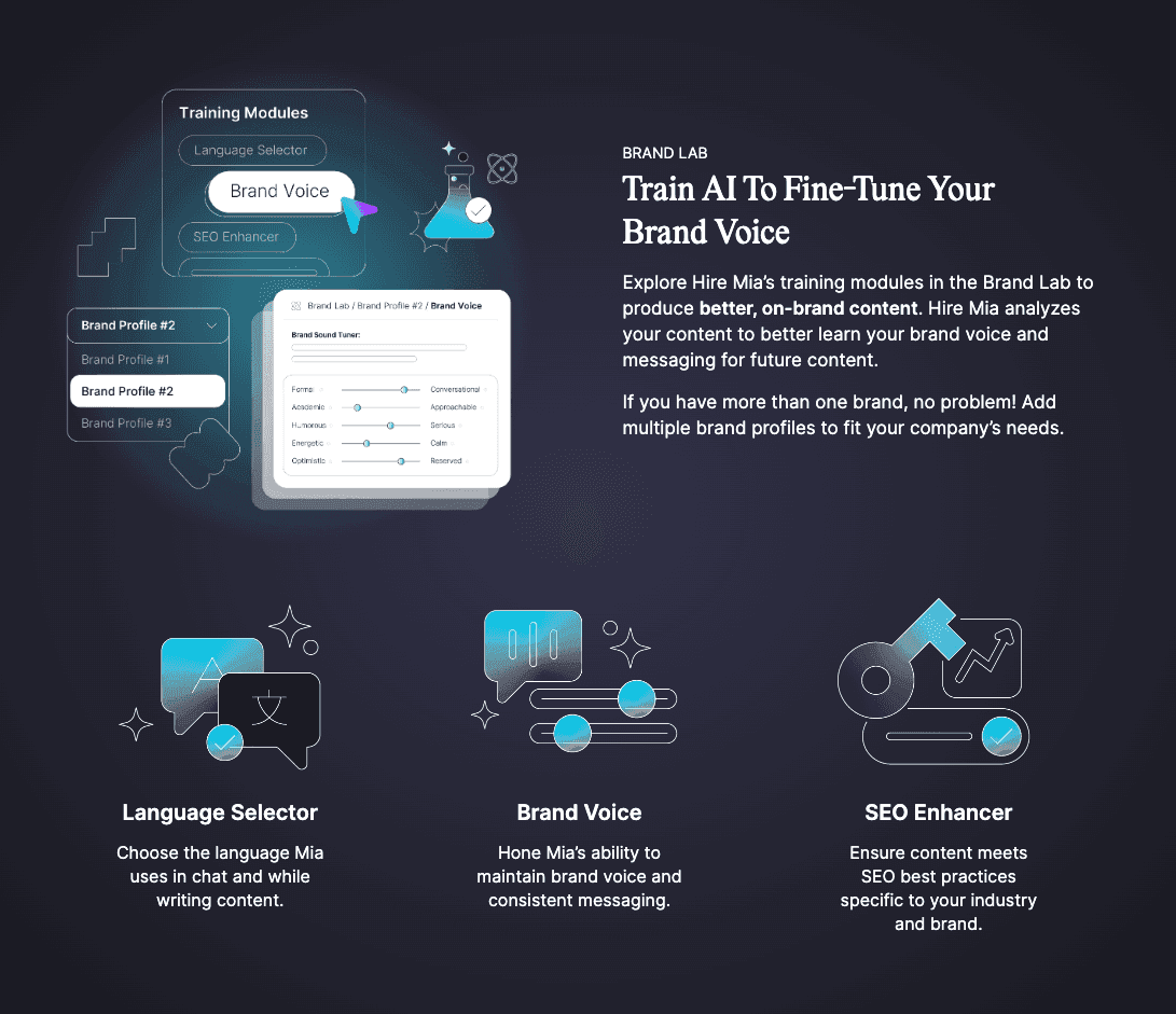 CoSchedule's Hire Mia homepage