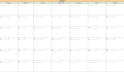 Simple easy to use calendar template