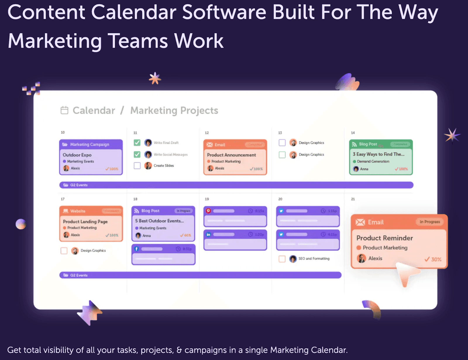 CoSchedule content calendar homepage