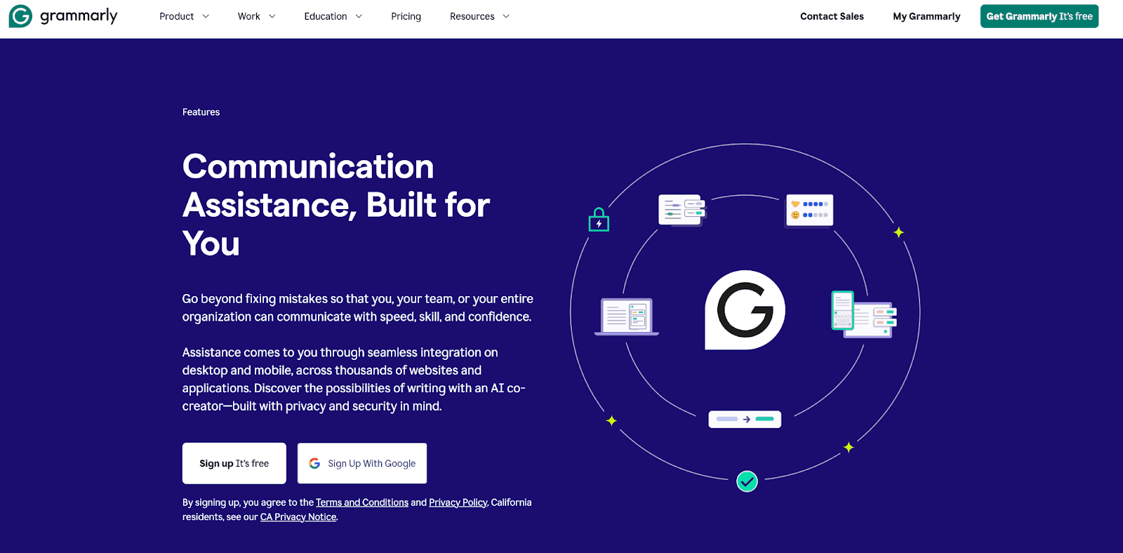 Grammerly homepage