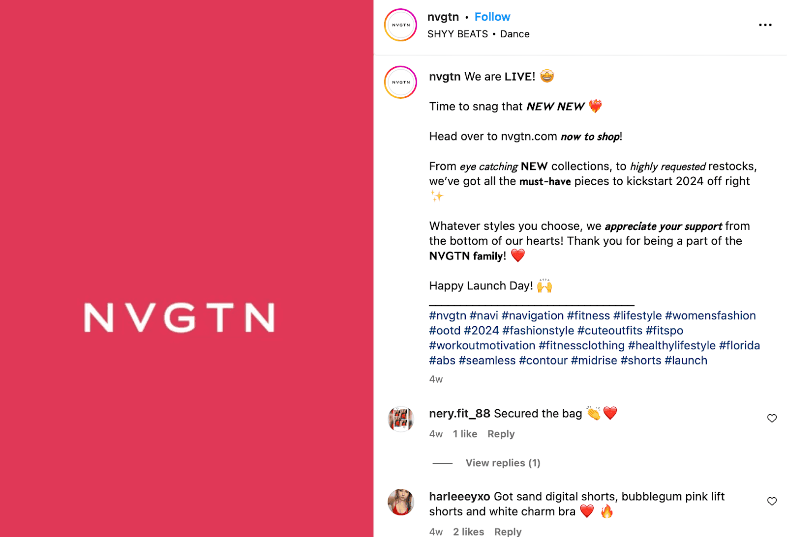 NVGTN Instagram post