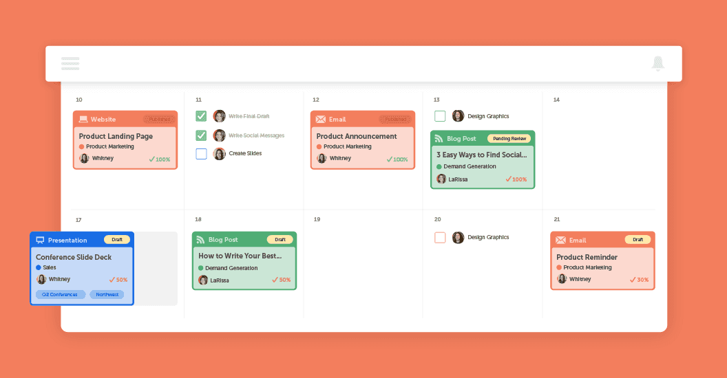 CoSchedule free calendar